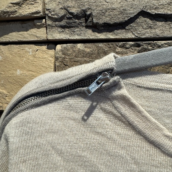 J. Crew Tan 100% Merino Wool Crewneck Shoulder Zip Long Sleeve Sweater Size XS - Picture 6 of 7